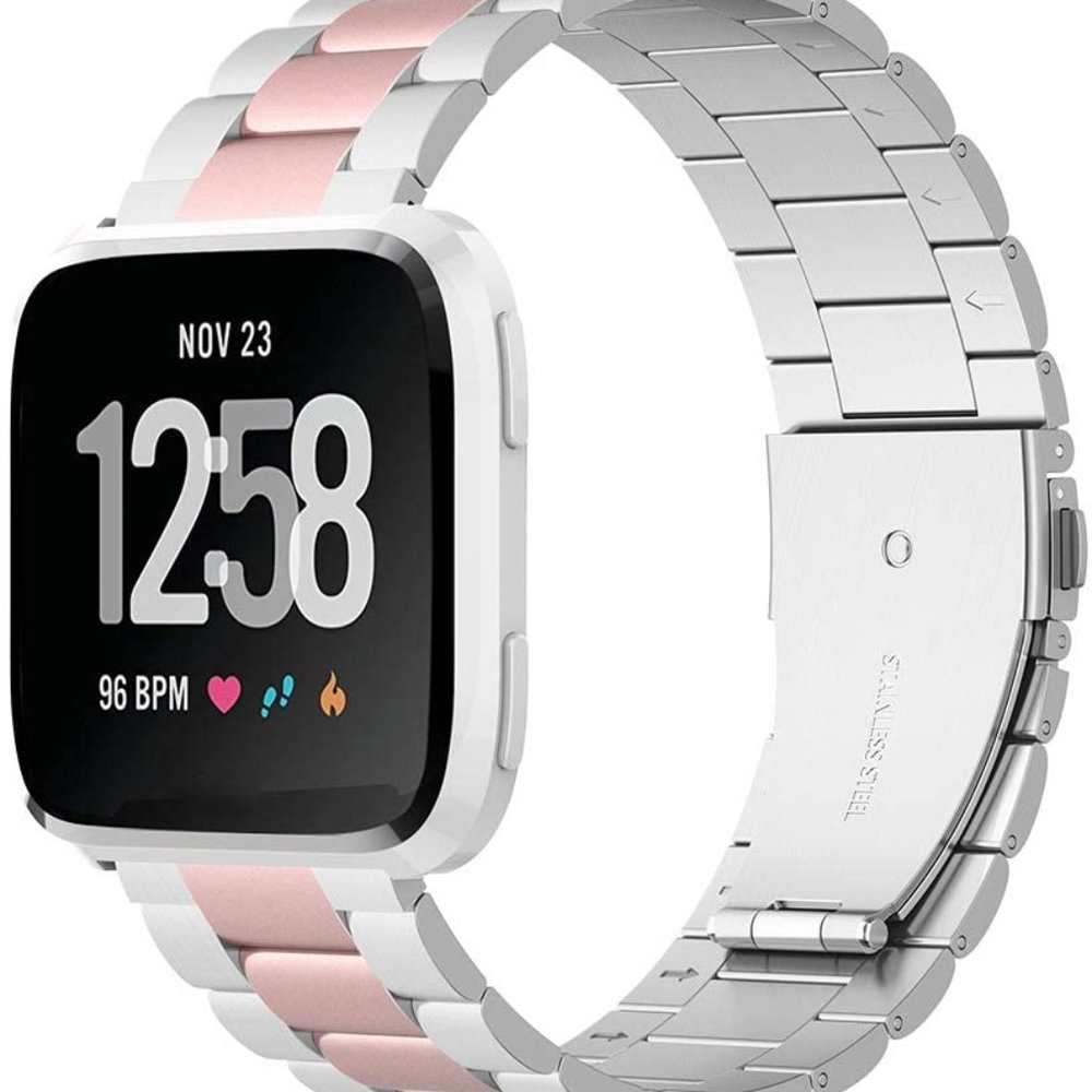 Fitbit Versa / Versa 2 Silver Rose Gold Band
